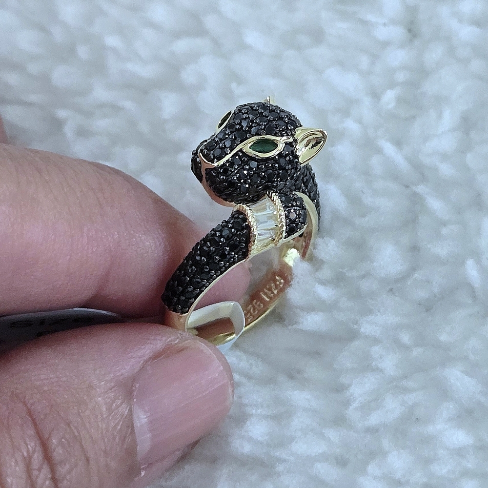 Cote d'Argent Black🖤 Panther Bypass Ring💍 - NWT - Picture 13 of 15
